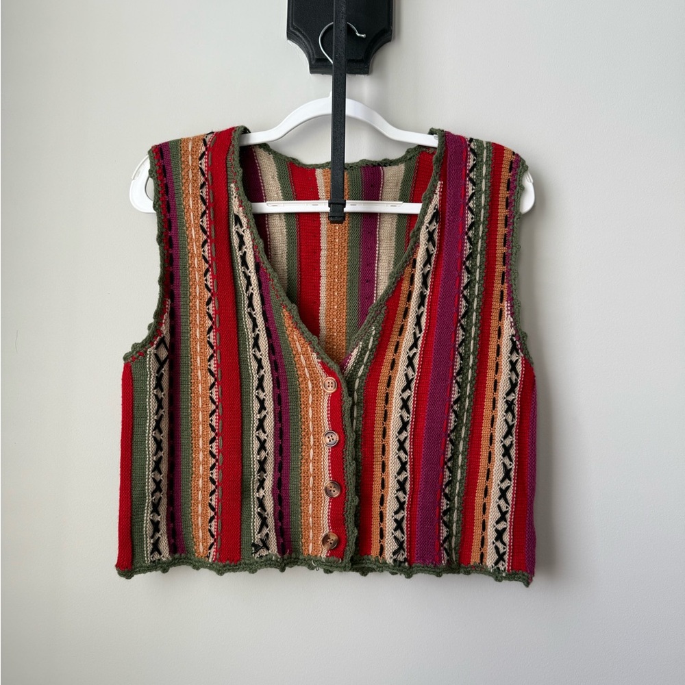 CIDER Multicolor Striped Knit Vest